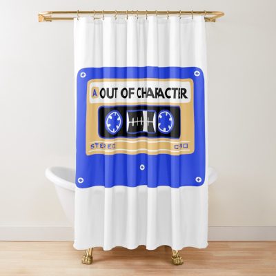 Out Of Character Between The Lines Cassette Shower Curtain