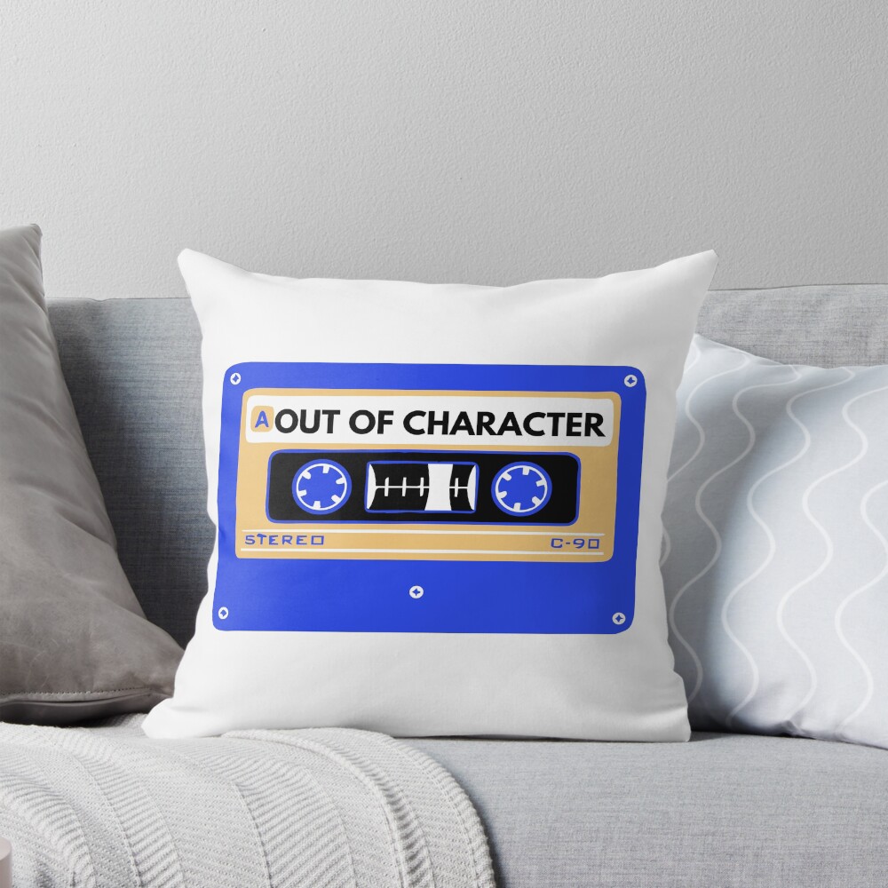 Out Of Character Between The Lines Cassette Throw Pillow